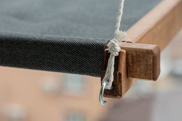 Текстильна накидка сірого кольору до гамака на вікно wcanvas1g фото