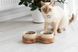 Миски на підставці для кота brown+white cat2bowlBW cat2bowlBW фото 3
